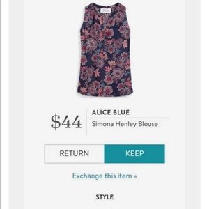 Alice BlueSimona Henley Blouse- VGUC
